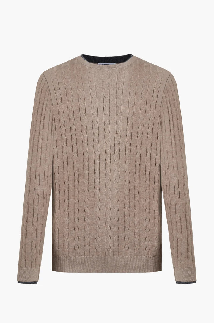 Pullover con trama intrecciata misto lana Sorbino