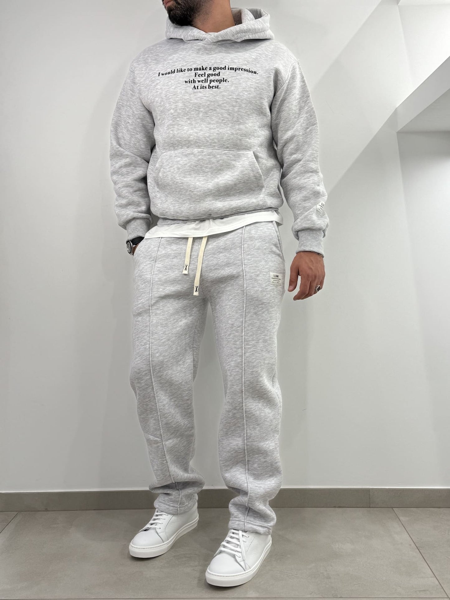 Pantalone Lumi di tuta felpata Grigio