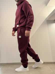 Tuta felpata completa basic bordeaux