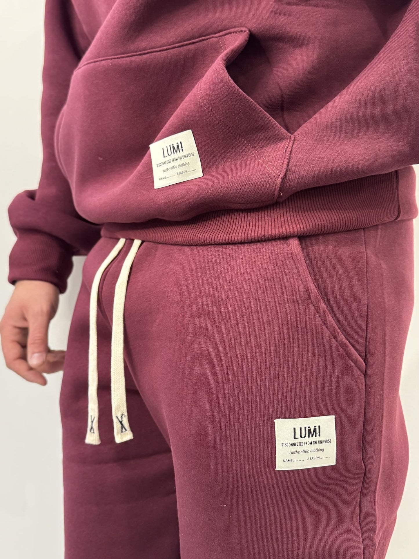 Tuta felpata completa basic bordeaux