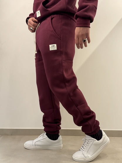 Tuta felpata completa basic bordeaux