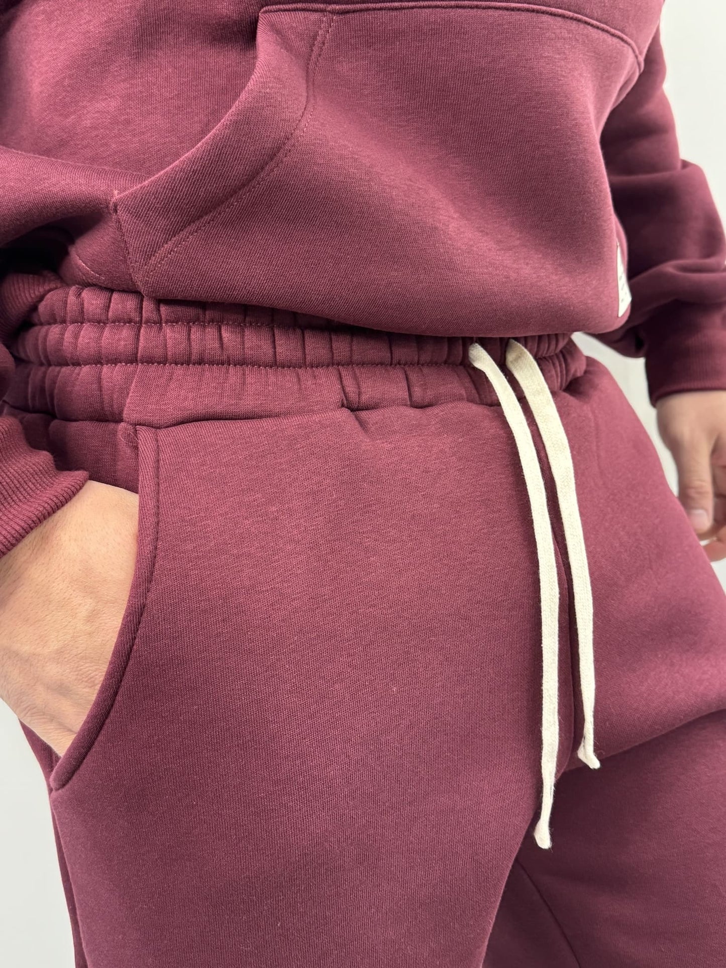 Tuta felpata completa basic bordeaux