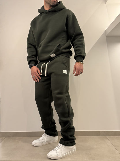 Tuta felpata completa basic verde