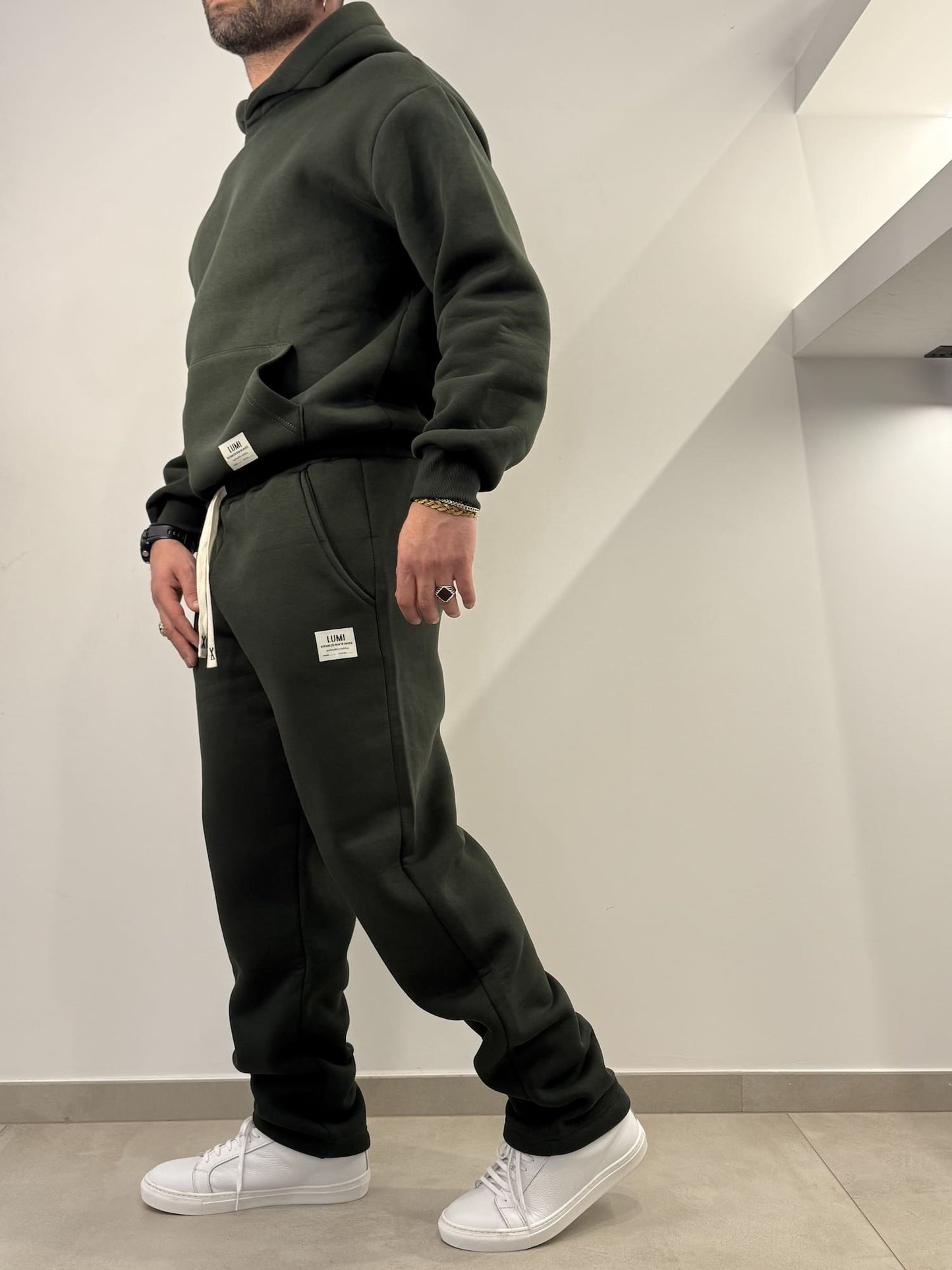 Tuta felpata completa basic verde