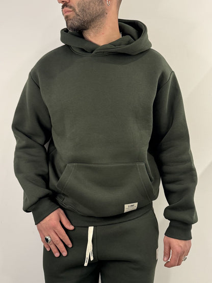 Tuta felpata completa basic verde