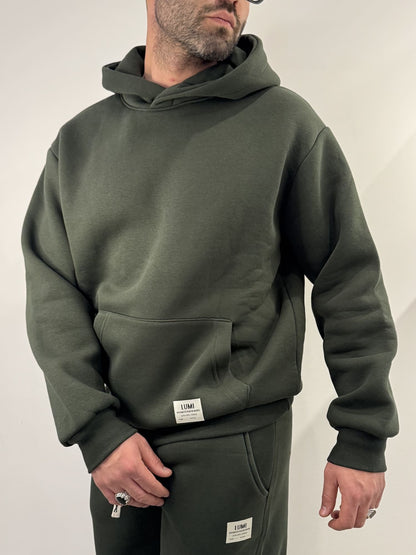 Tuta felpata completa basic verde