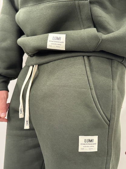 Tuta felpata completa basic verde