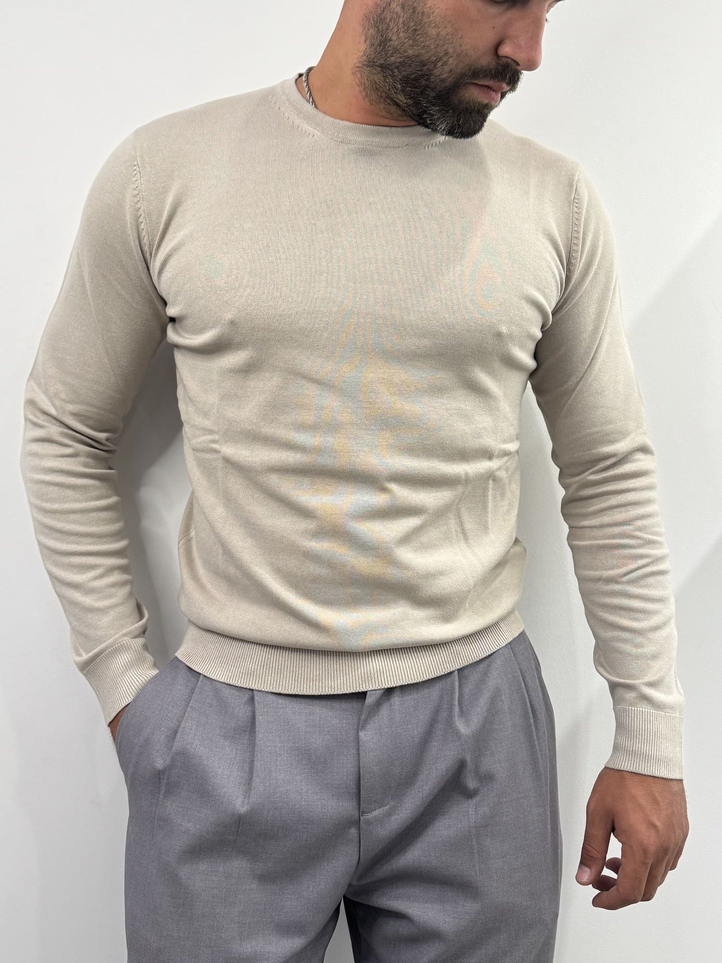 Maglioncino paricollo slim made in Italy