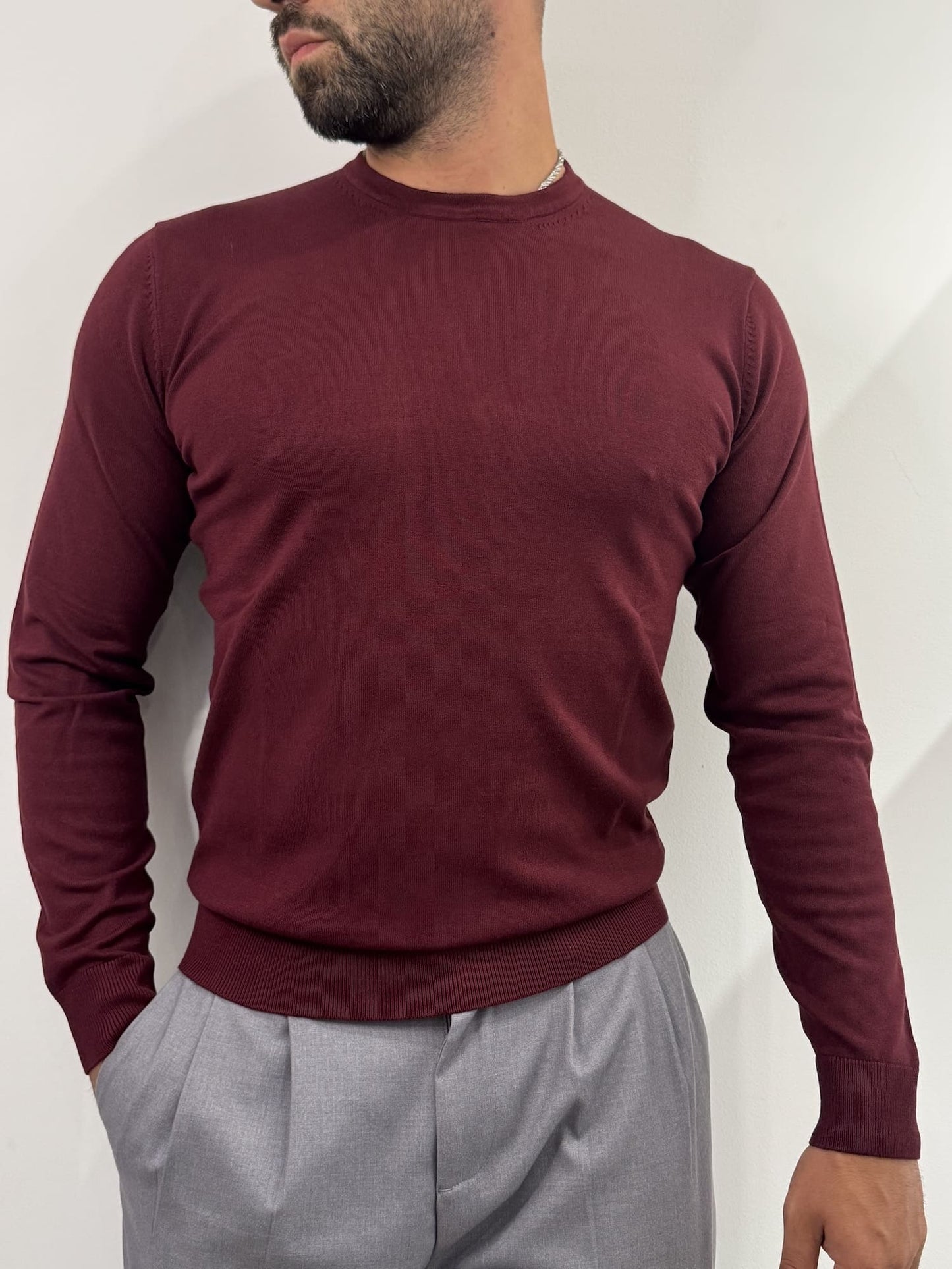 Maglioncino paricollo slim made in Italy