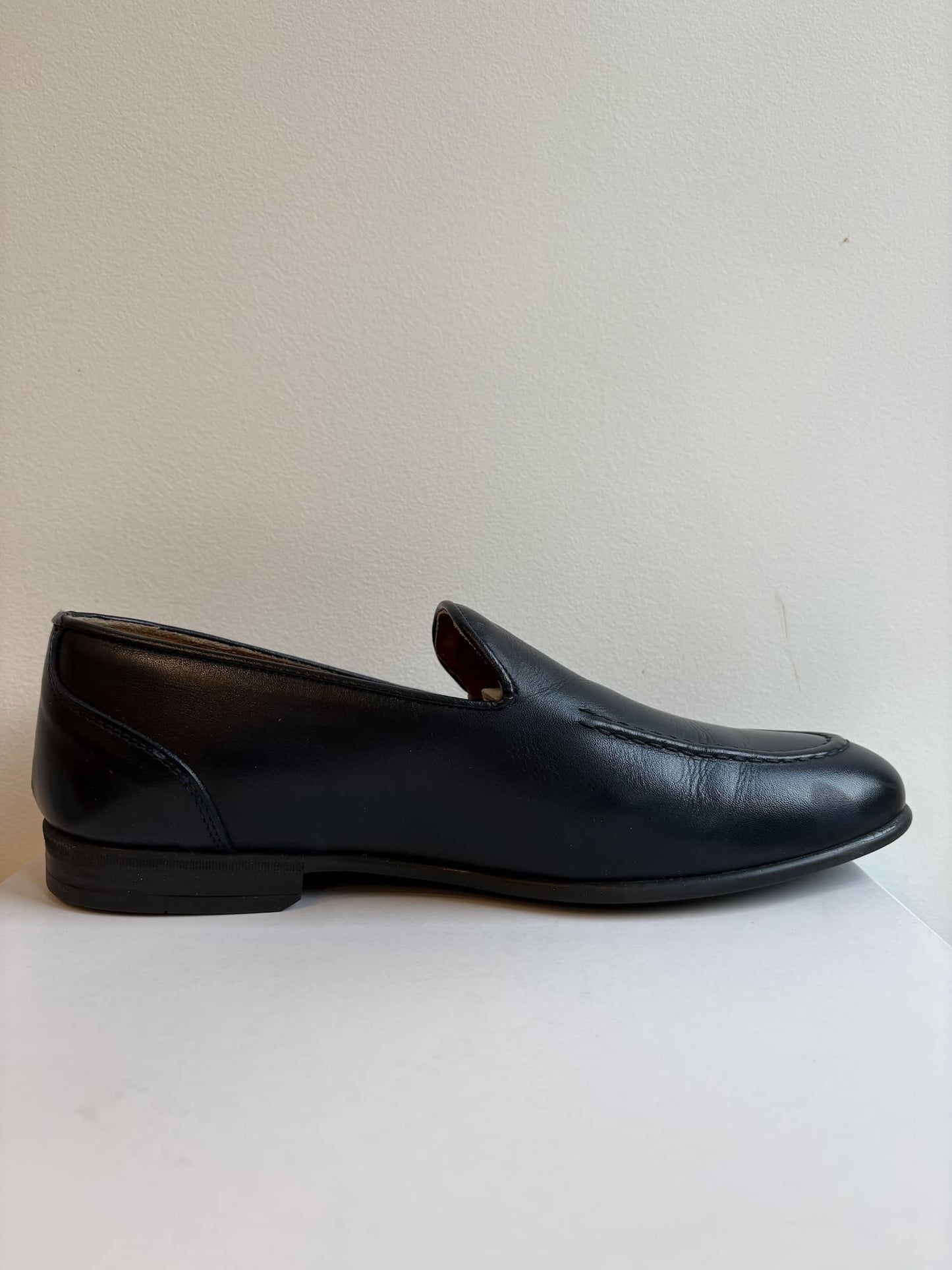 Mocassino basic in pelle fondo gomma