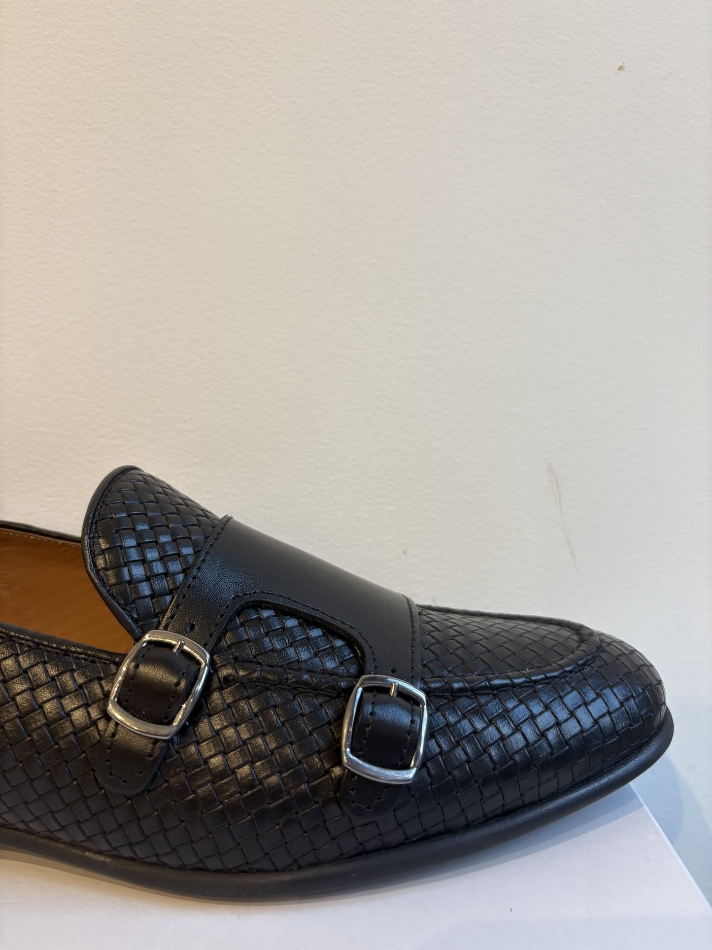 Mocassino intrecciato con doppia fibbia