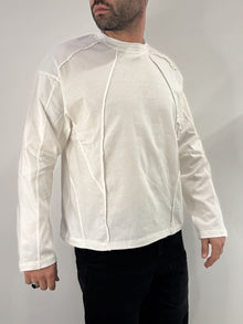 T-shirt manica lunga basic con cuciture a vista