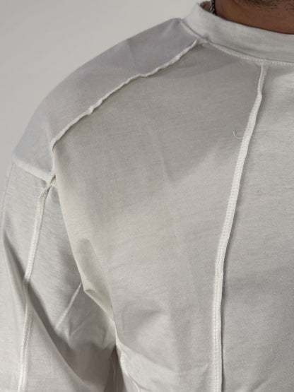 T-shirt manica lunga basic con cuciture a vista