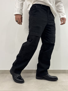 Pantalone nero effetto jeansato modello carpenter