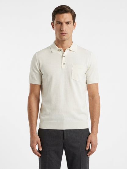 Polo manica corta basic bianca in filo