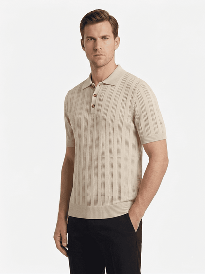 polo in filo in cotone traforata