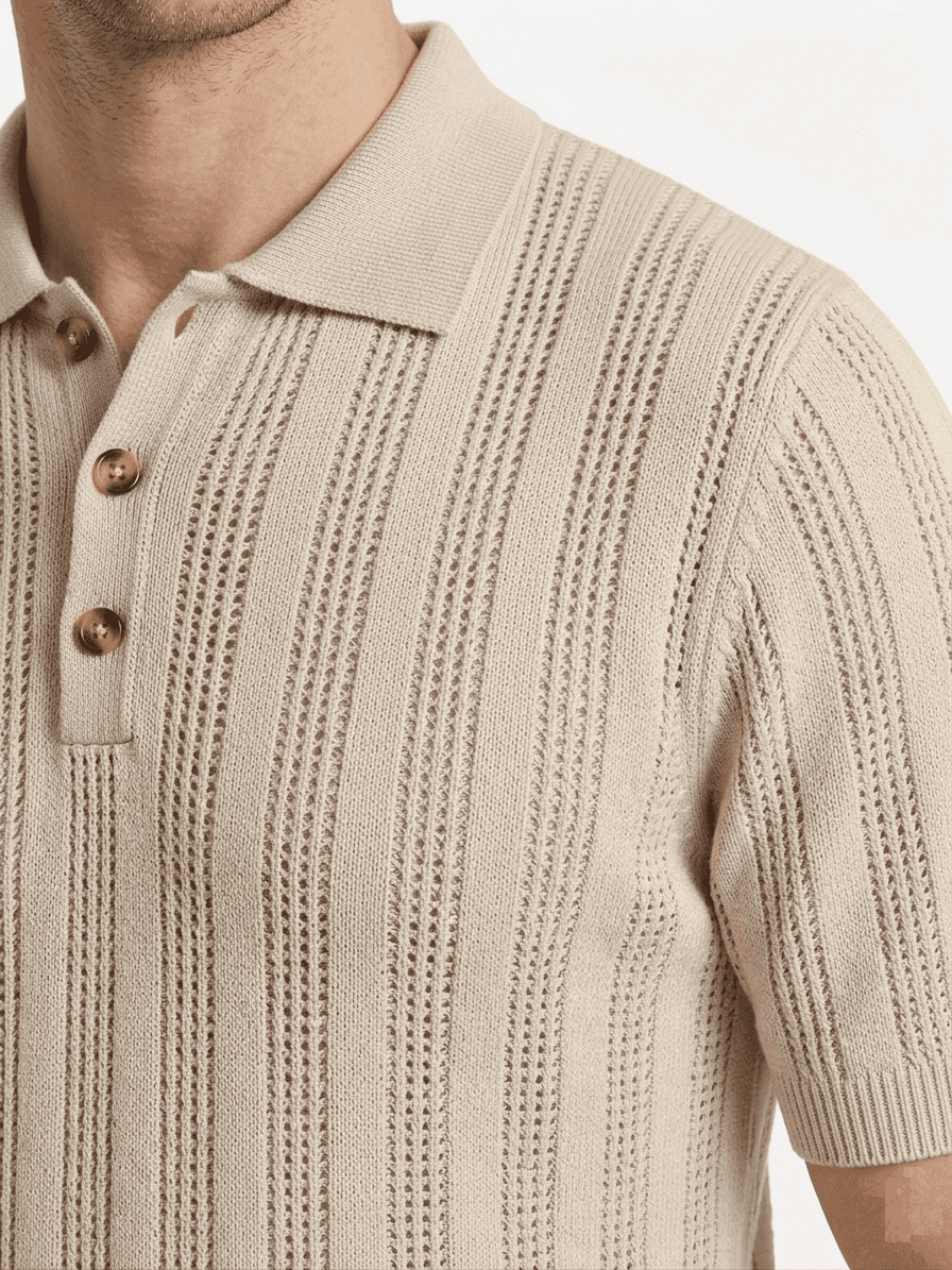 polo in filo in cotone traforata