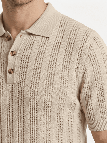 polo in filo in cotone traforata