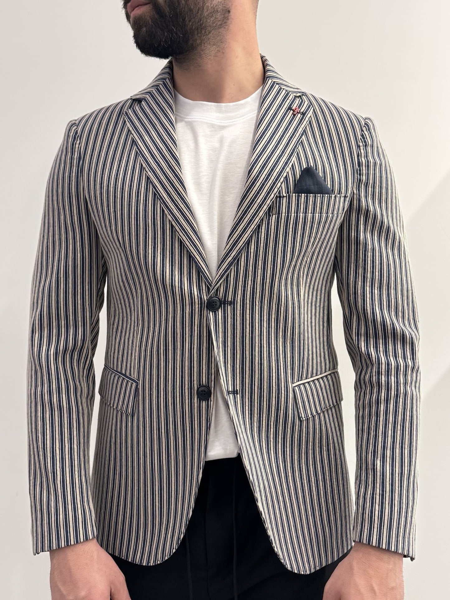 Giacca rigata Alfio jeans in cotone