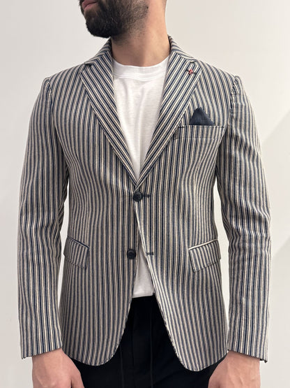 Giacca rigata Alfio jeans in cotone