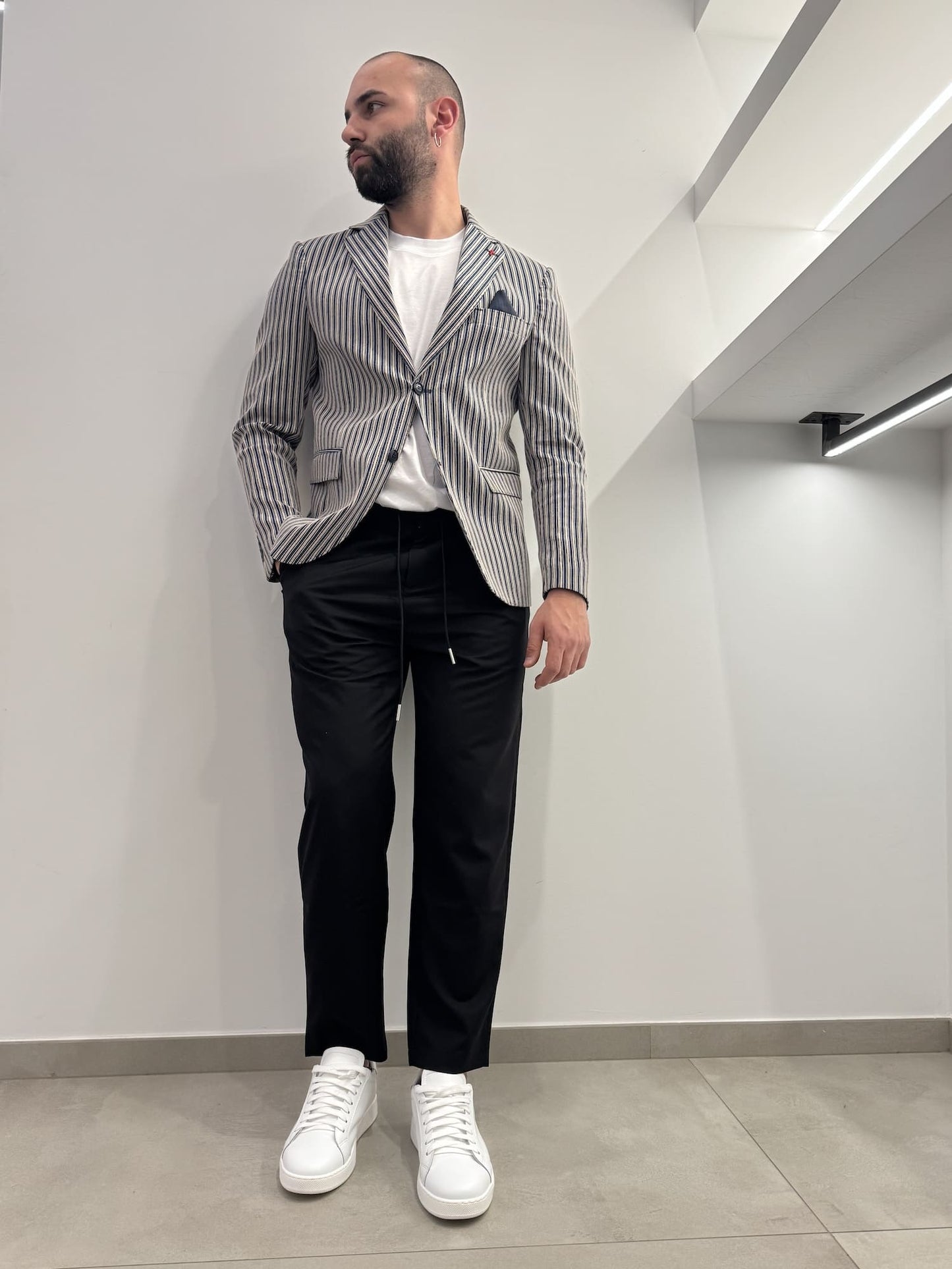 Giacca rigata Alfio jeans in cotone