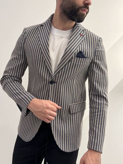 Giacca rigata Alfio jeans in cotone