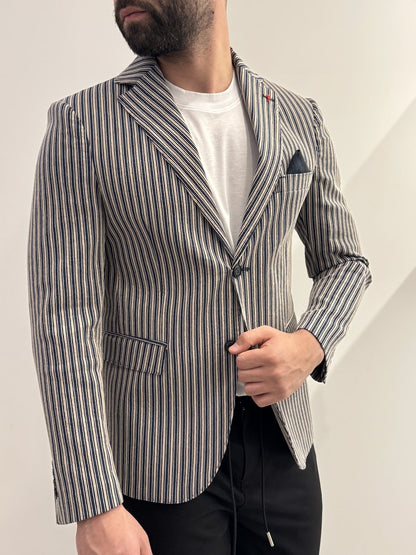 Giacca rigata Alfio jeans in cotone