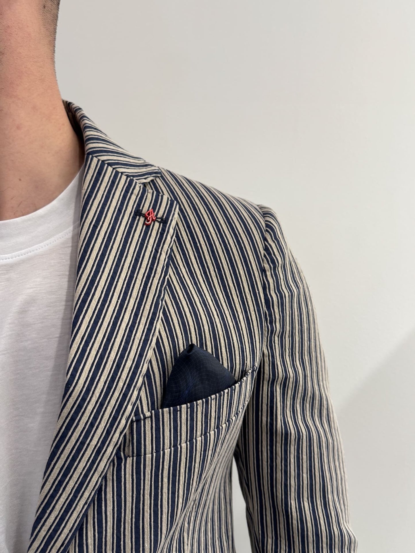 Giacca rigata Alfio jeans in cotone