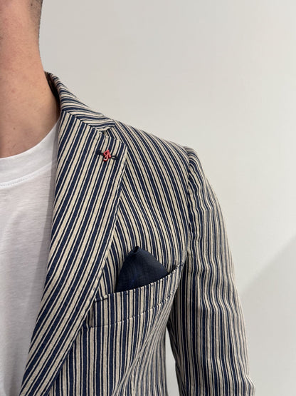 Giacca rigata Alfio jeans in cotone