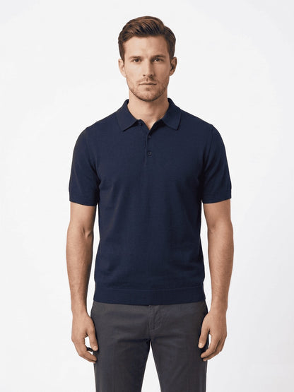 polo in filo in cotone Blu navy