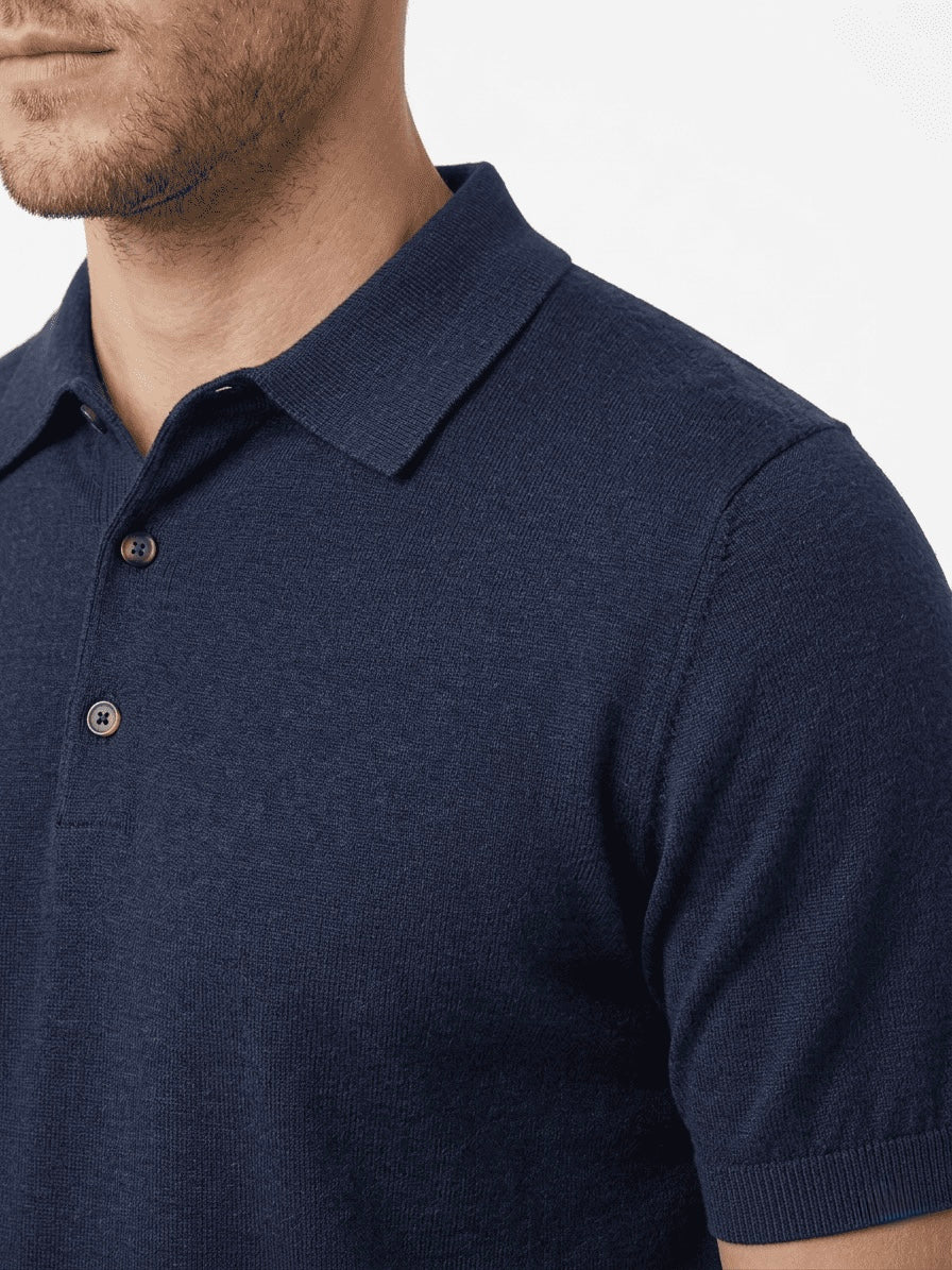 polo in filo in cotone Blu navy