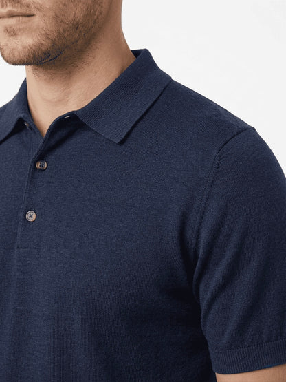 polo in filo in cotone Blu navy