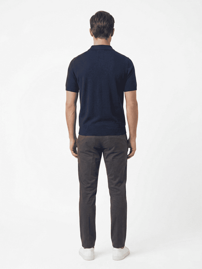polo in filo in cotone Blu navy