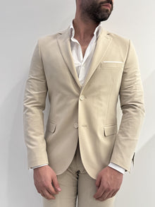 Abito slim uomo beige
