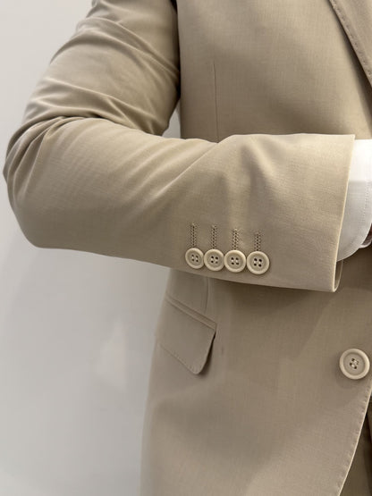 Abito slim uomo beige