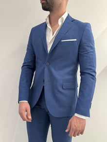 Abito slim uomo blu denim