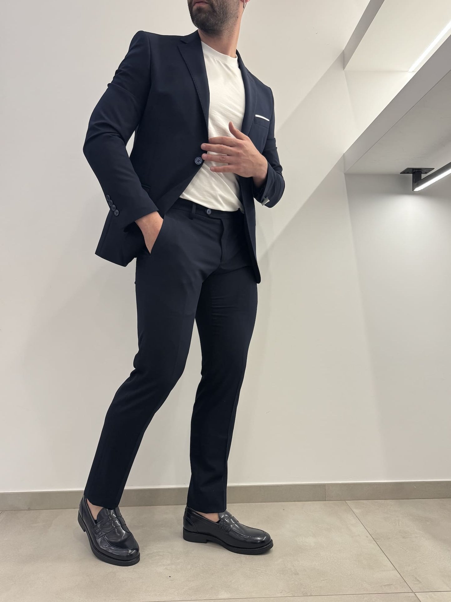 Abito slim uomo blu