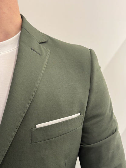Abito slim uomo verde