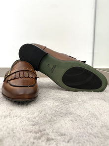 Mocassino uomo in pelle con frangia