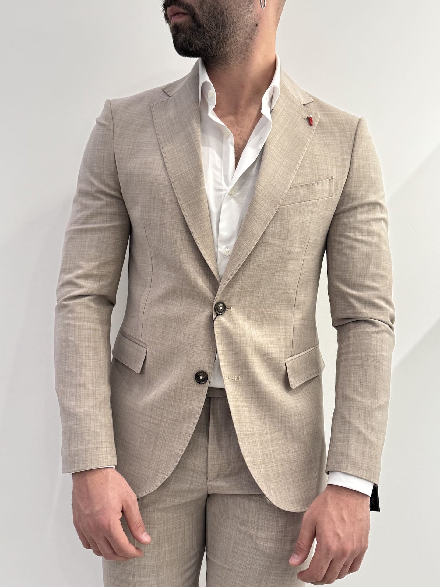 Abito slim uomo fresco lana