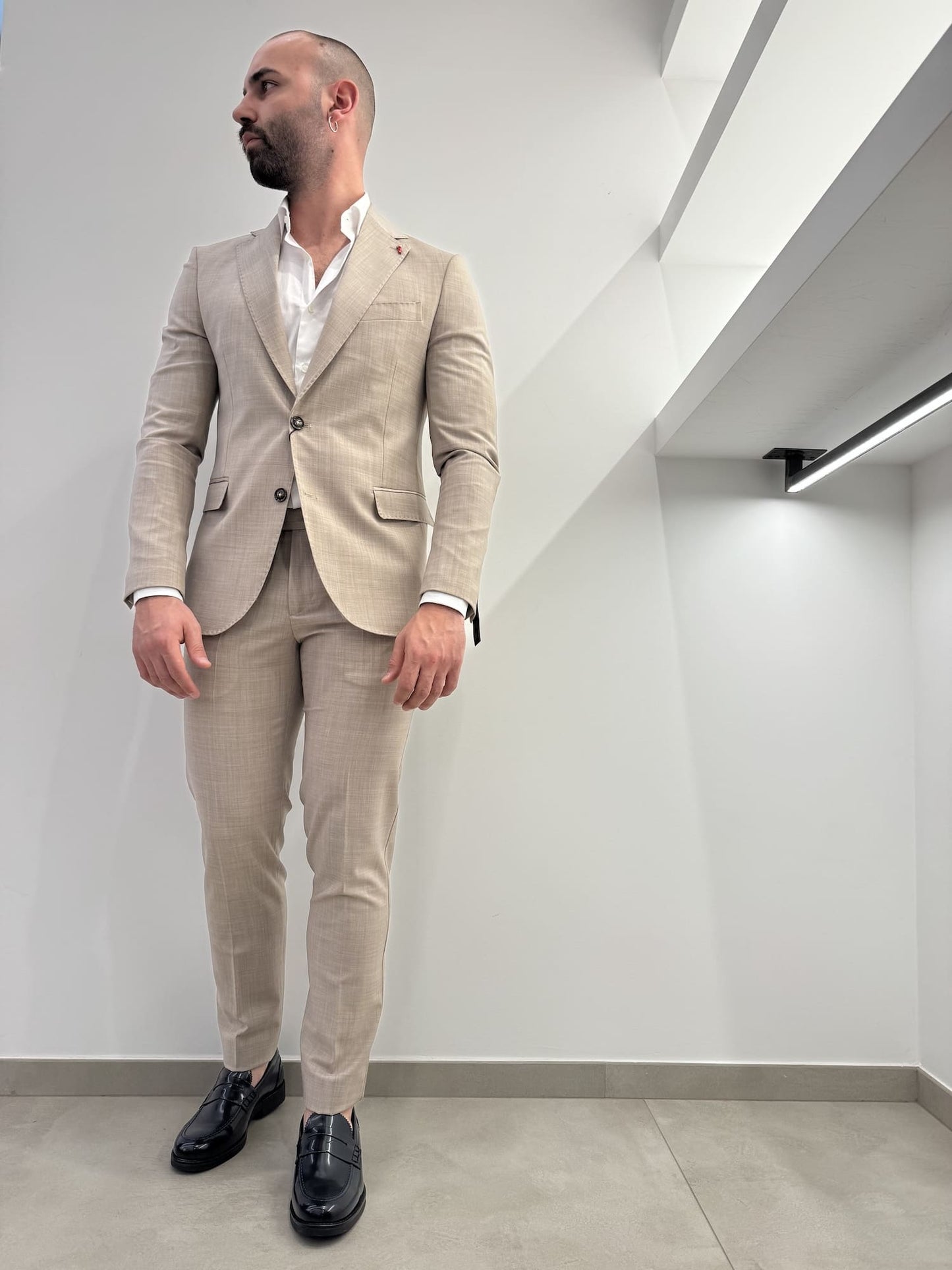 Abito slim uomo fresco lana