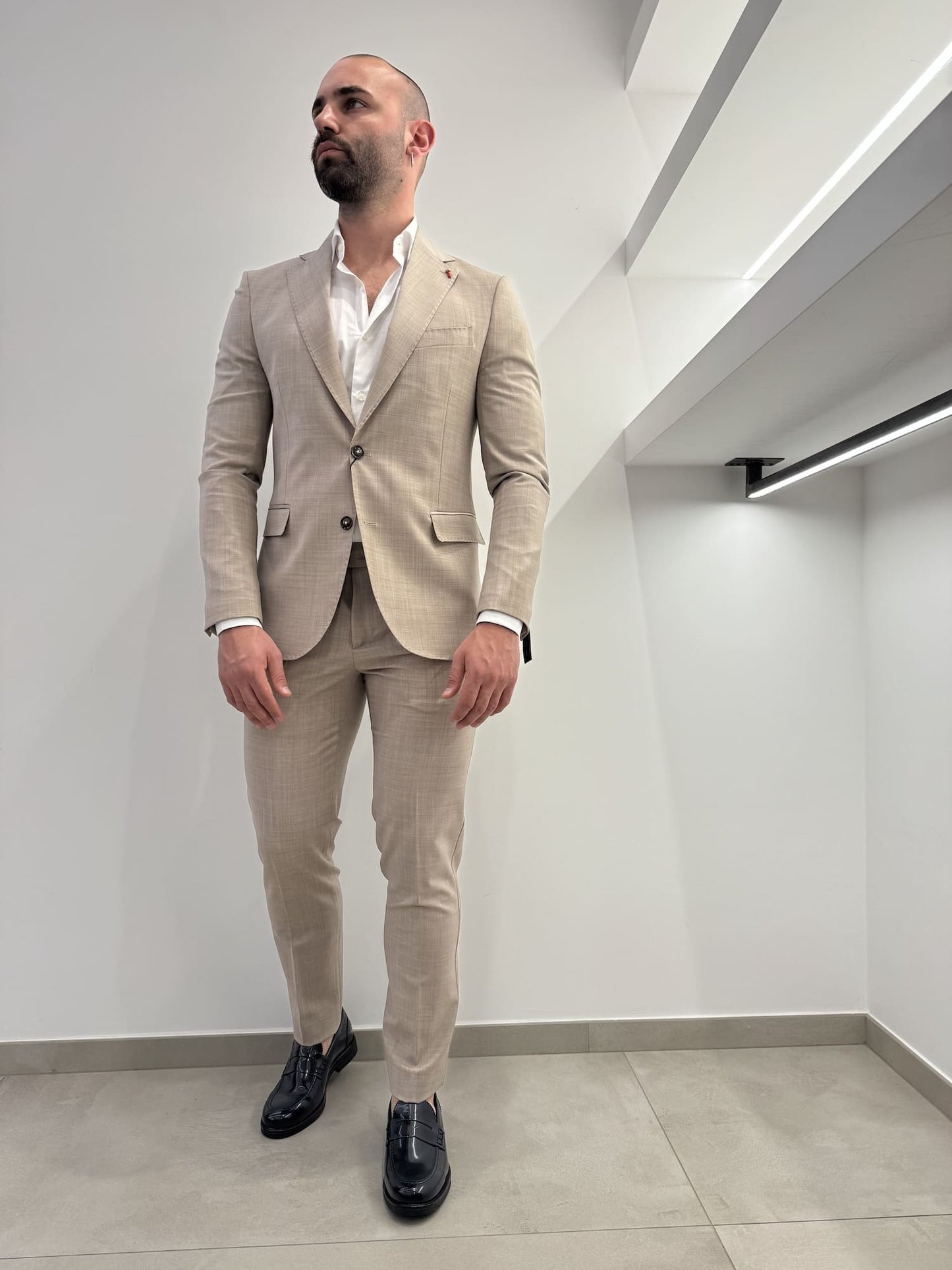 Abito slim uomo fresco lana