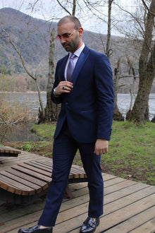 Abito Mulish indaco in micro fantasia