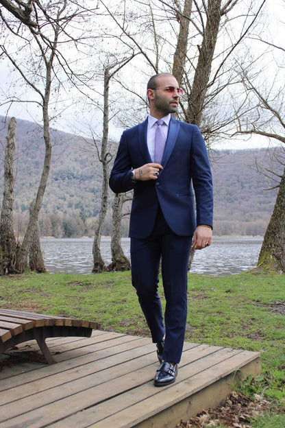 Abito Mulish indaco in micro fantasia