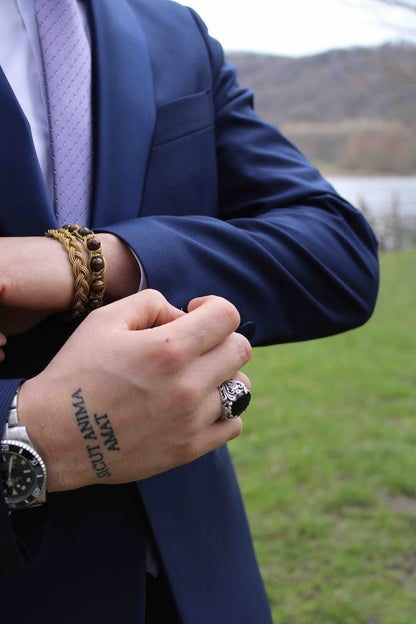 Abito Mulish indaco in micro fantasia