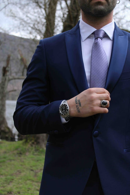 Abito Mulish indaco in micro fantasia