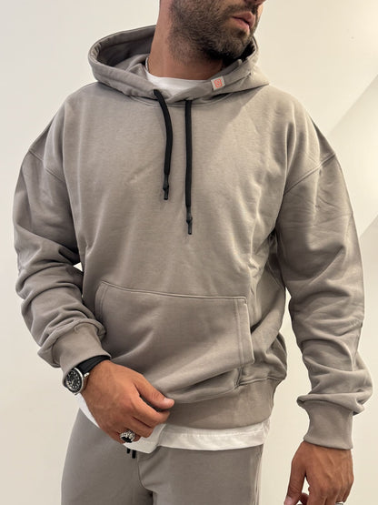 Tuta completa con felpa basic con cappuccio