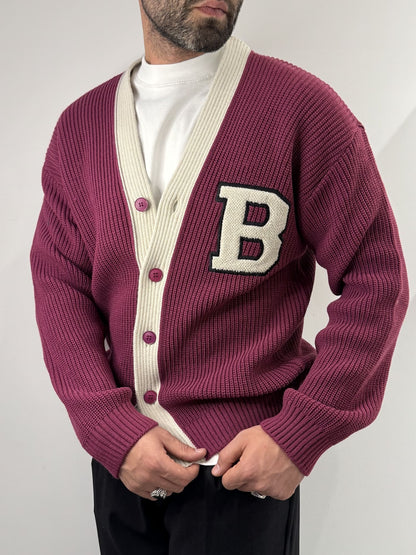Cardigan  Blacksvnday college magenta
