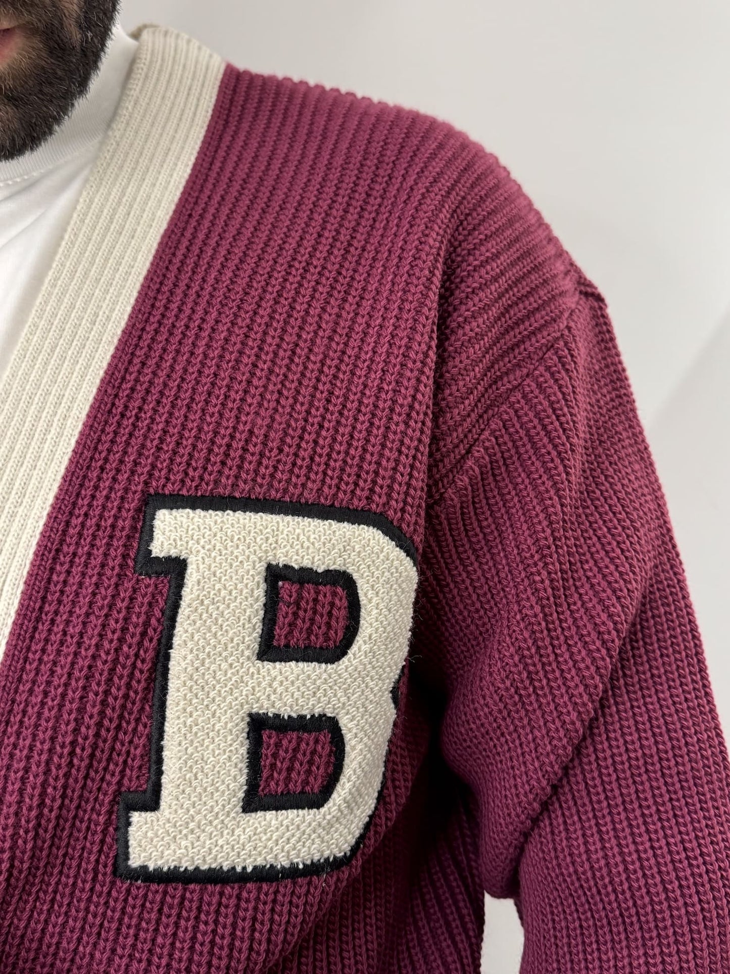 Cardigan  Blacksvnday college magenta