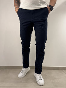 Pantalone Sea Barrier in cotone elasticizzato micro fantasia blu navy